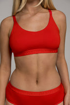 Red Scoop Neck Bralette